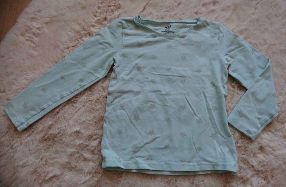 Langarmshirt mint beere dunkelblau Biobaumwolle Gr.98/104 H&M in Rühen