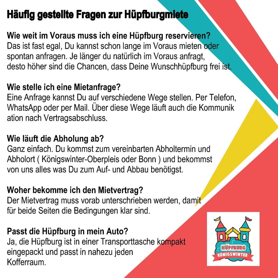 Hüpfburgen zu vermieten - für Kinder von 1-10j - Kindergeburtstag in Königswinter