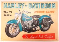 Blechschild Harley-Davidson The 74 OHV HydraGlide, 43x30 München - Trudering-Riem Vorschau