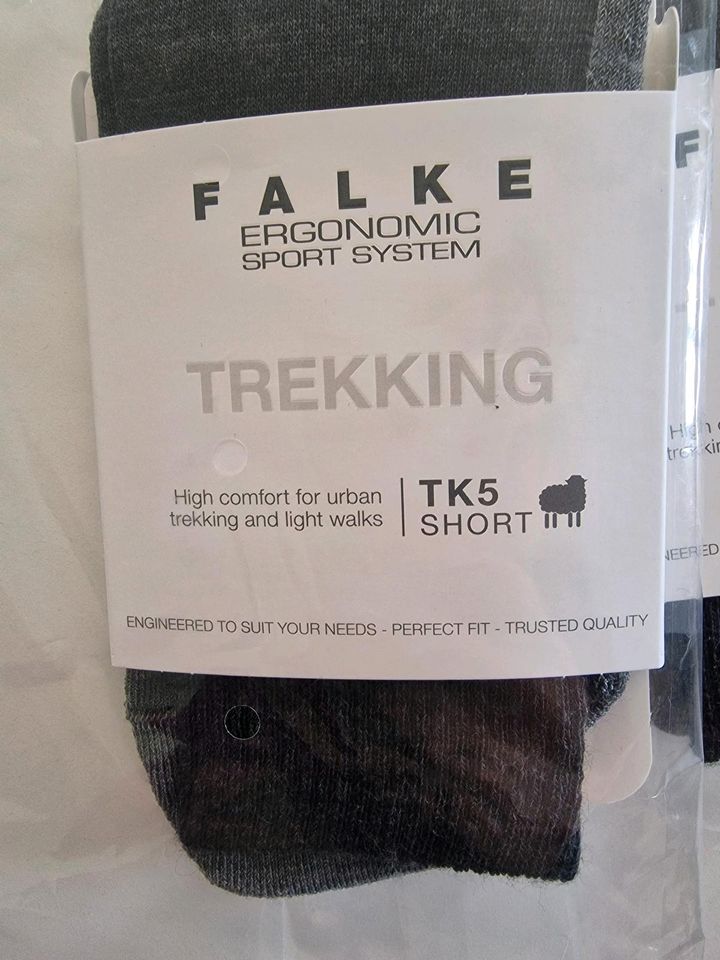 Falke TK5 Short Wool 37-38 Trekkingsocken Wandern grau asphalt in Stuttgart