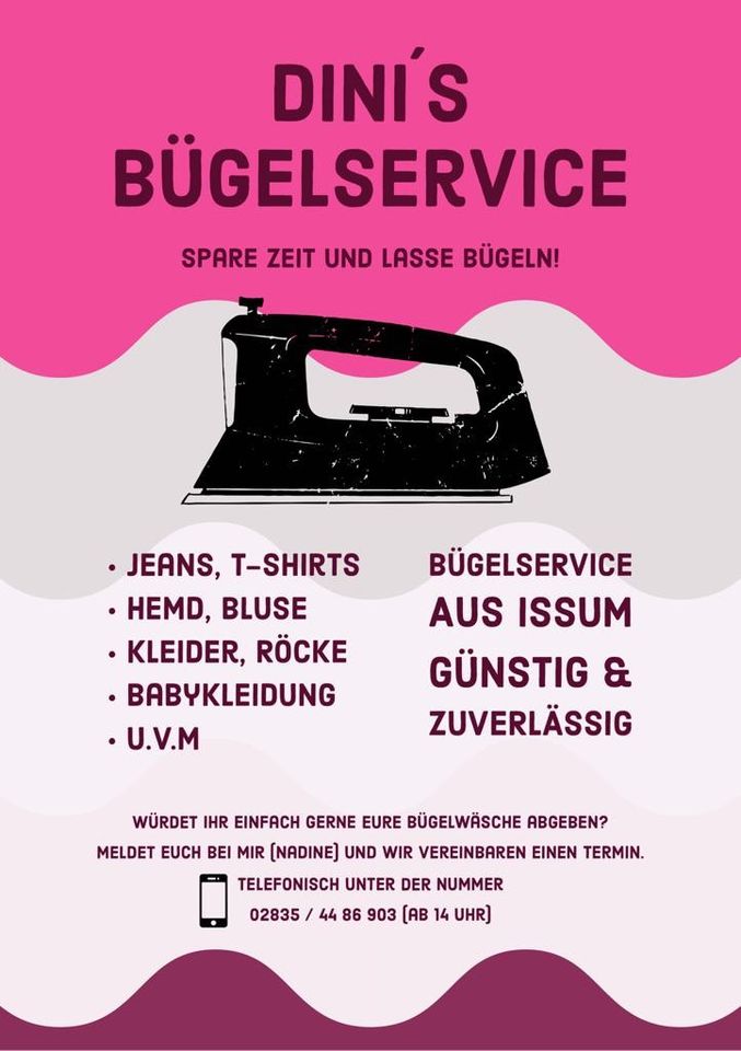 Bügelservice Issum Bügelhilfe Bügelfee Hilfe beim Wäsche bügeln in Issum