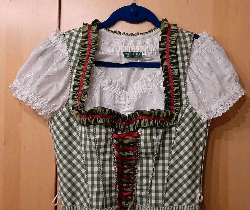 ❤ Damen Dirndl Edelheiss Gr. 36 grün kurz ❤ inkl. Bluse Gr. 38 in Kümmersbruck