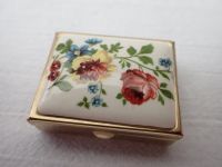 Vintage Pillendose Tablettendose Porzellan Metall Rosen Motiv Nordrhein-Westfalen - Geldern Vorschau