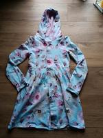 Handmade Sweat Jacke Mantel Gr. 36 pastell hellblau Blumen rosa Hessen - Feldatal Vorschau
