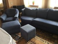 Sofa mit Seßel Klppbänkchen und Hocker 3,30m  in blau Baden-Württemberg - Fichtenau Vorschau