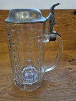 Heylands Bräu Aschaffenburg Glas -Bierkrug mit Zinndeckel Rheinland-Pfalz - Zweibrücken Vorschau