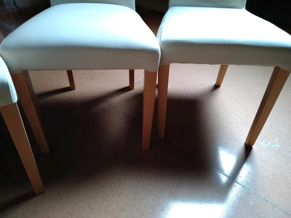 Esszimmerstuhl/ Polsterstuhl *Kunstleder creme *4er SET *wie neu in Lichtenstein