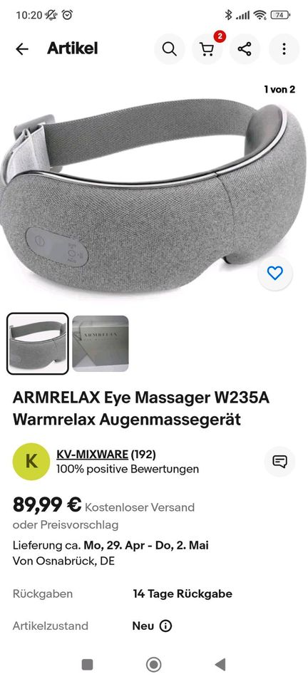 Augenmassage Entspannung in Oberhausen