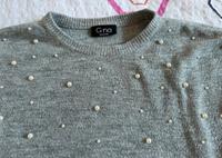 Gina Damen Pullover Strickpulli grau mit Perlen Gr.S Borsdorf - Panitzsch Vorschau