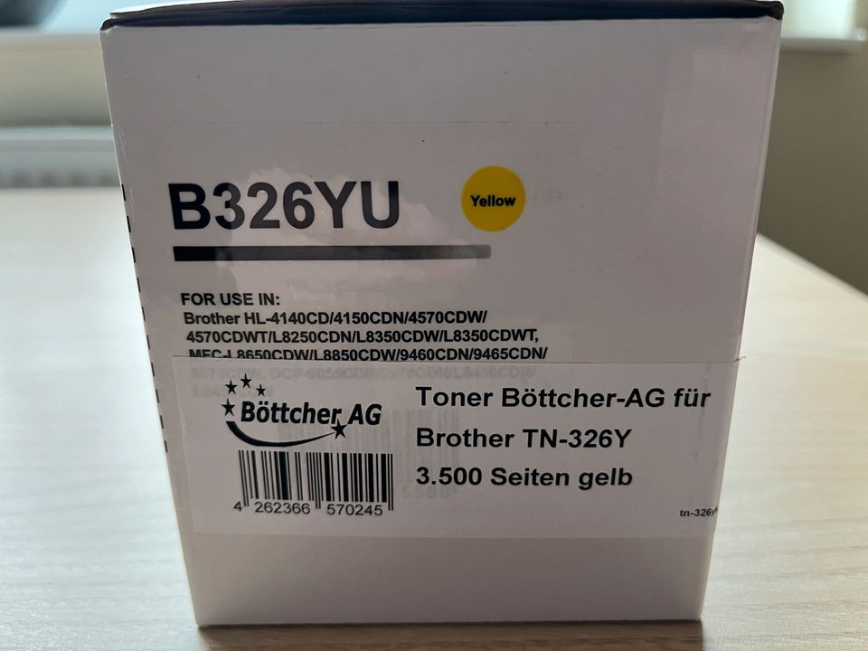 Toner Böttcher AG für Brother TN 326Y gelb OVP 3500 Seiten in Saalfeld (Saale)