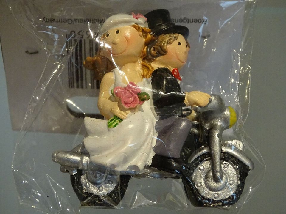 Hochzeitdekoration Hochzeitspaar Brautpaar mit Motorrad Dekofigur in Wiesbaden