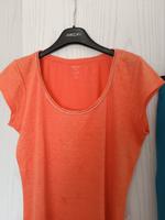 Marc Cain Shirt Leinen orange mit Schmuckelement Gr.36-38 Baden-Württemberg - Bretten Vorschau