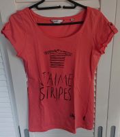 Korallenrotes T-Shirt "J'aime stripes" Sachsen-Anhalt - Halle Vorschau