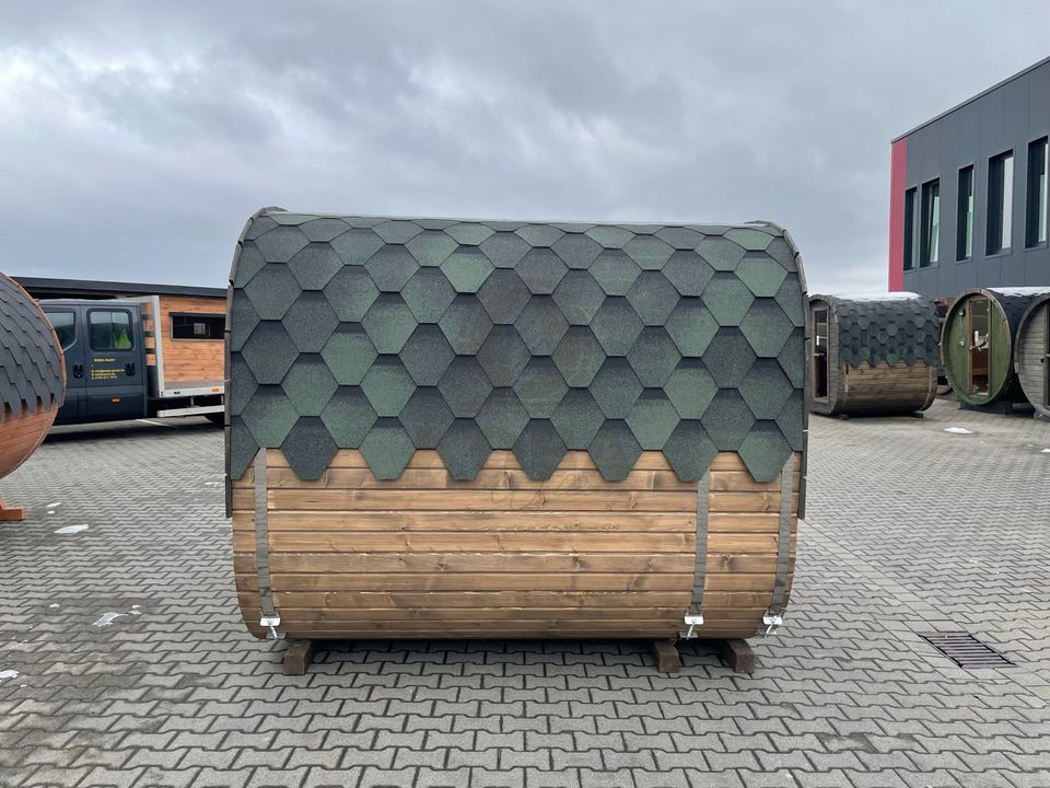 Quadro Sauna | Garten Fasssauna | 2,5 m | Außensauna | 2 Ebenen in Eichenzell