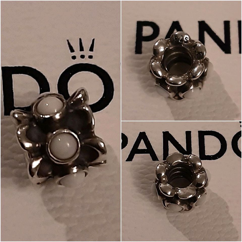 Pandora Oldie Charm❣925Ale❣Strumpfband❣weißer Achat❣inkl Versand in Essen