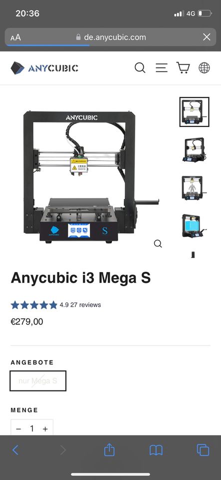 Anycubic i3 Mega S 3D-Drucker mit Filament-Trockner in Wächtersbach