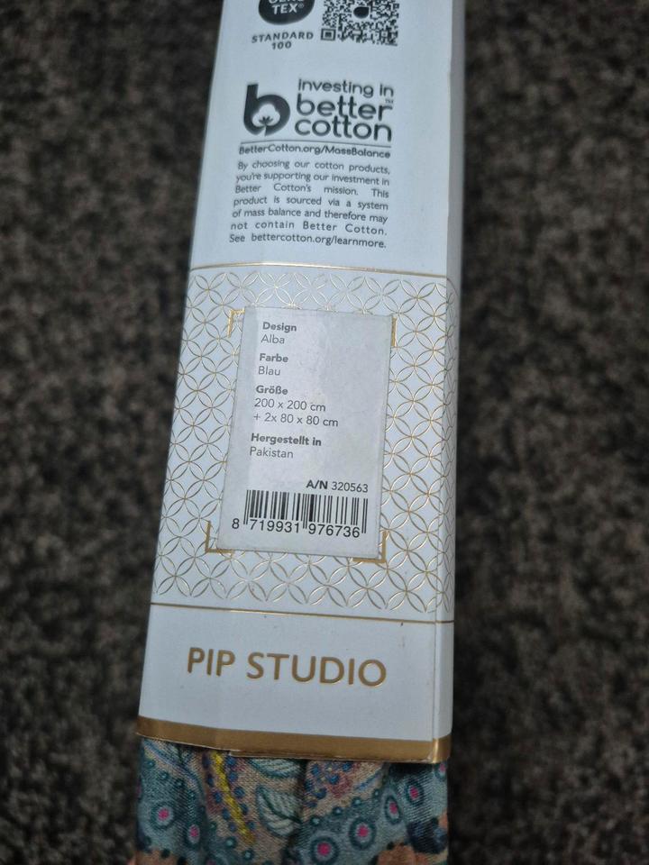 NEU Pip Studio Bettwäsche Alba blau khaki 155x200 o. 200x200 cm in Wetschen