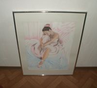 Kreidemalerei Bild hinter Glas Ballerina Mädchen signiert Saarland - Lebach Vorschau
