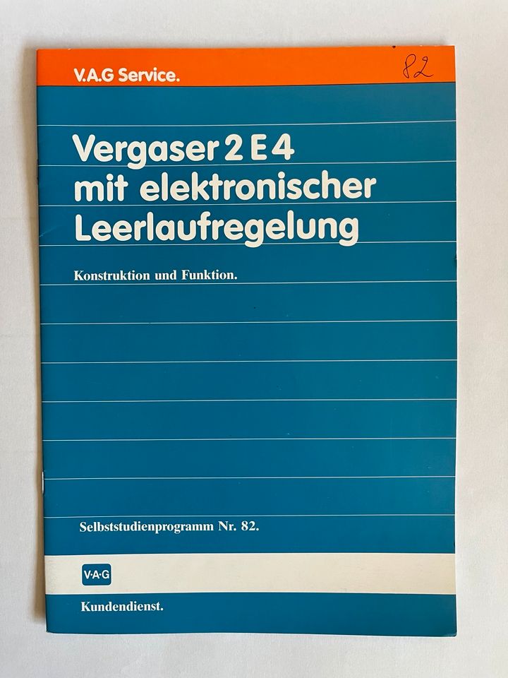 VAG Audi VW Selbststudienprogramm Nr.82 Vergaser 2E4 in Stadtlohn