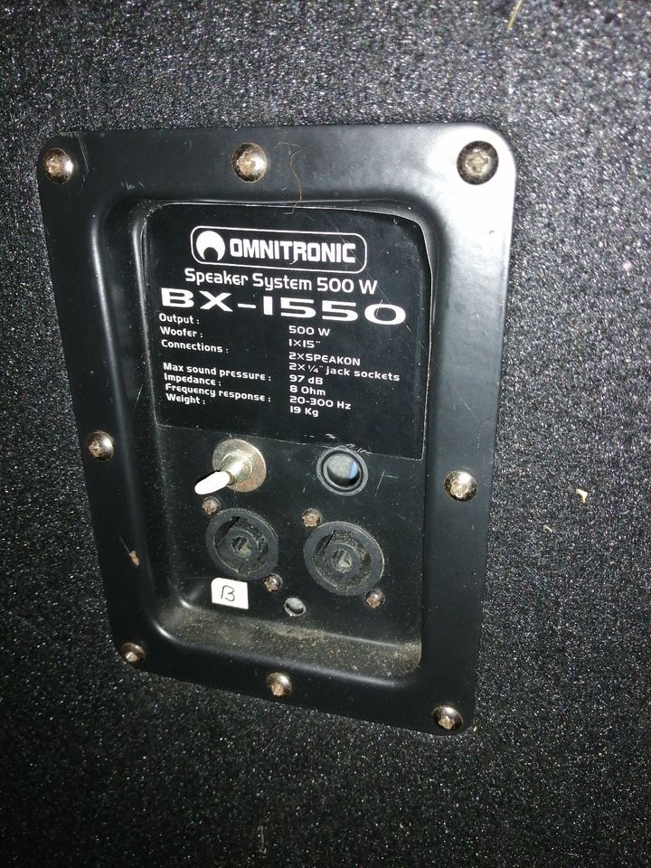 Disco Lautsprecher Omnitronic BX-1550 Subwoofer 500W Subwoofer in Weimar