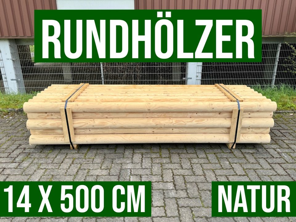 Palisade Rundholz Schneefangholz Stangen Holz - 14 x 500 - NATUR in Lennestadt