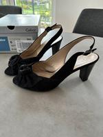 Gabor Sandaletten schwarz samt Gr. 39 Peeptoes Slingpump Hessen - Schaafheim Vorschau