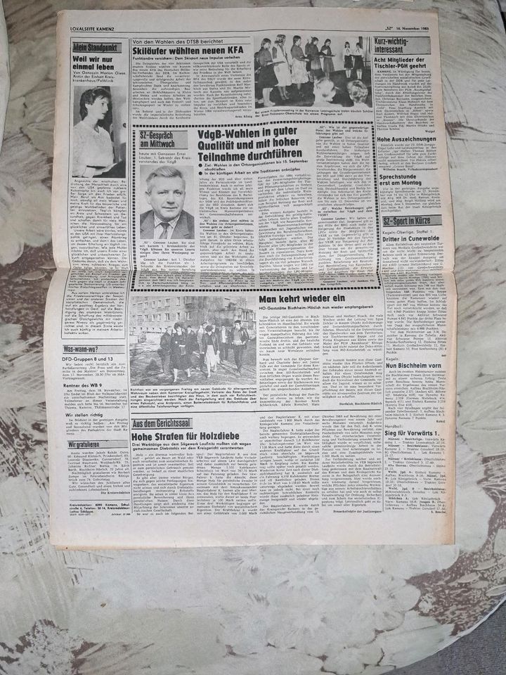 DDR Sächsische Zeitung vom 16. November 1983 in Königsbrück