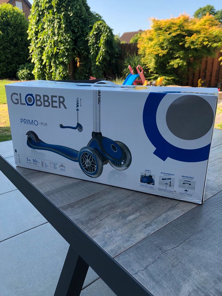 Kinder Roller Globber Primo Plus blau neu original verpackt in Kevelaer