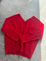 Roter Strickpullover V-Ausschnitt Rückenfrei schulterfrei rot L Dresden - Radeberger Vorstadt Vorschau
