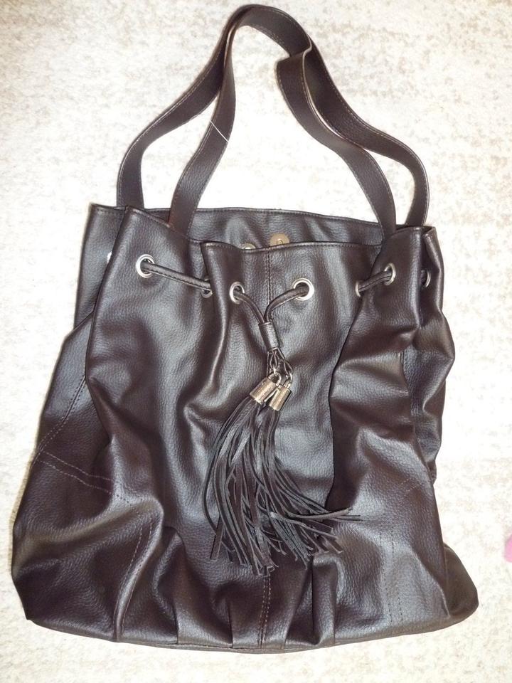 Handtasche / Beuteltasche mit Quaste, dunkelbraun, NEU m. Etikett in Nördlingen