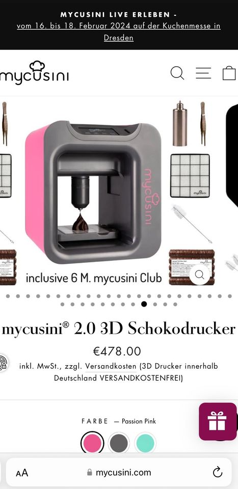 Schokodrucker 3D Tortendeko MyCusini in Münsingen