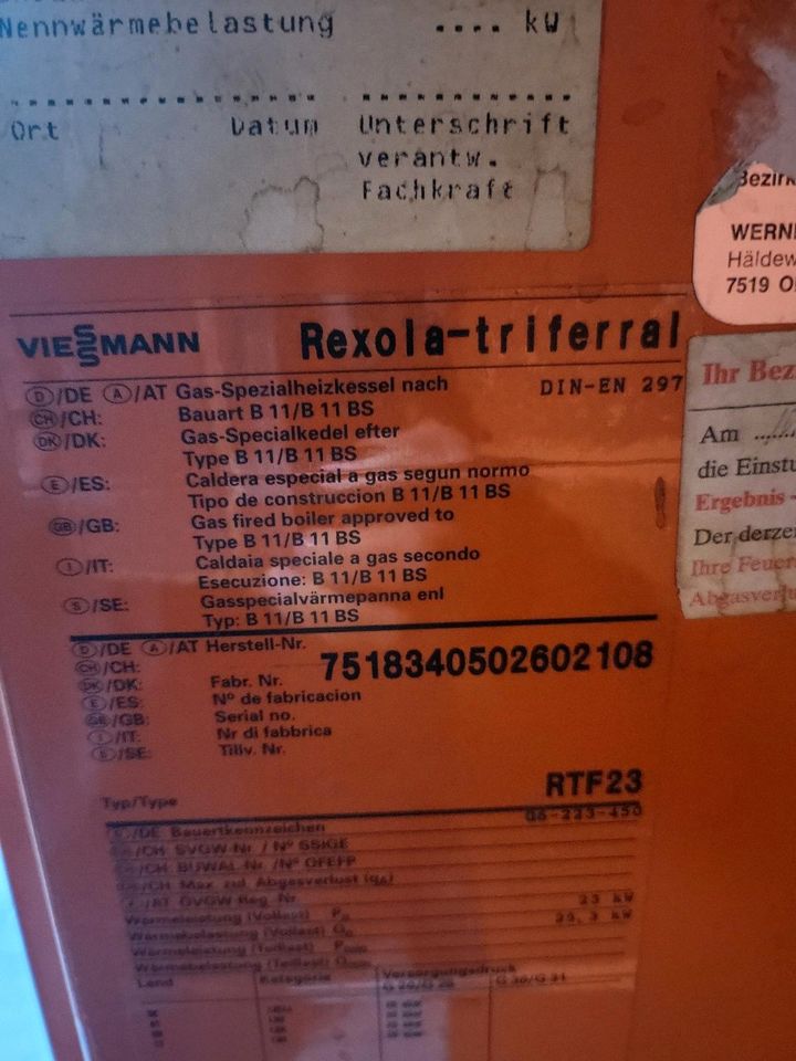 Viessmann Rexola-biferral Gasheizkessel in Kraichtal