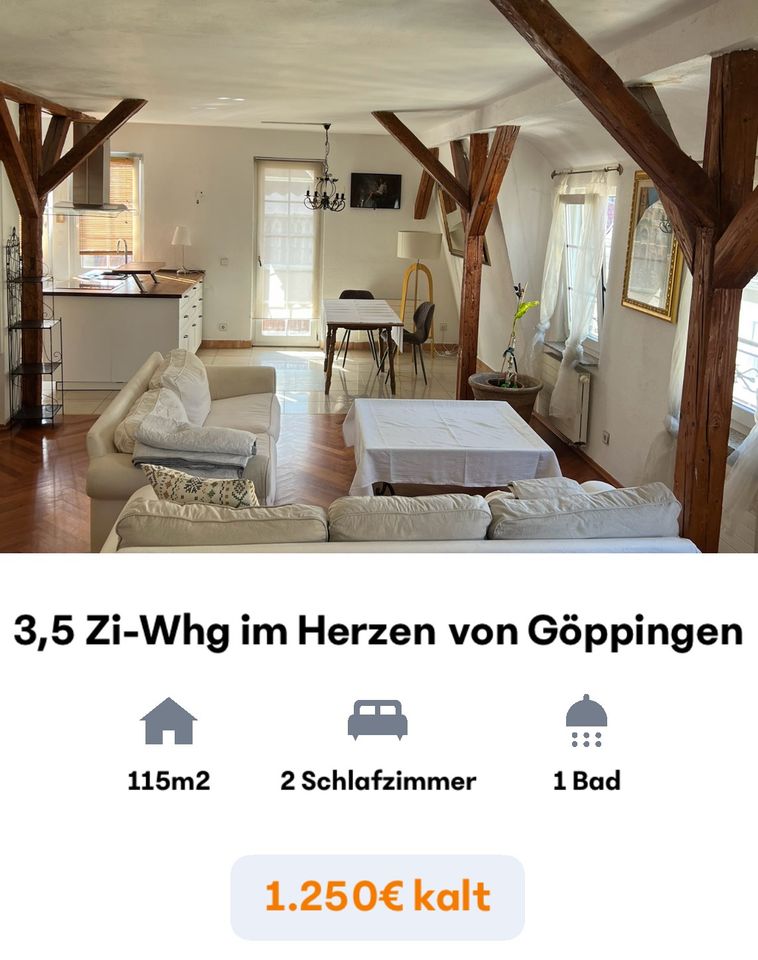 3,5 Zi Wohnung zentral in Göppingen in Göppingen