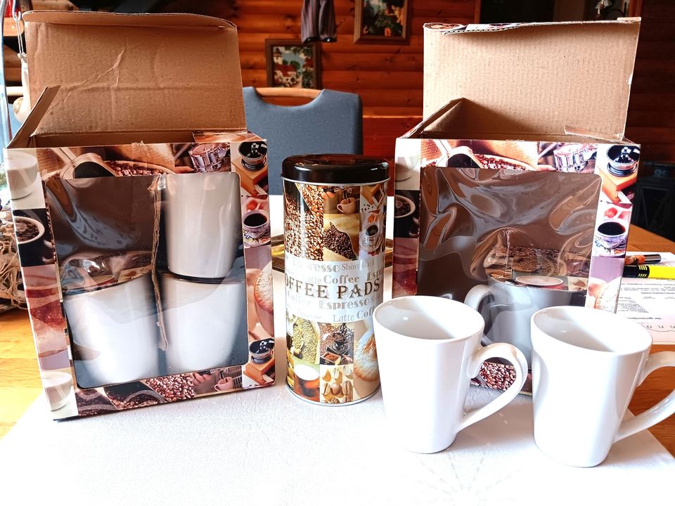 6 Kaffebecher Arzberg geeignet für Padmaschinen + 1 Paddose - neu in Vellmar