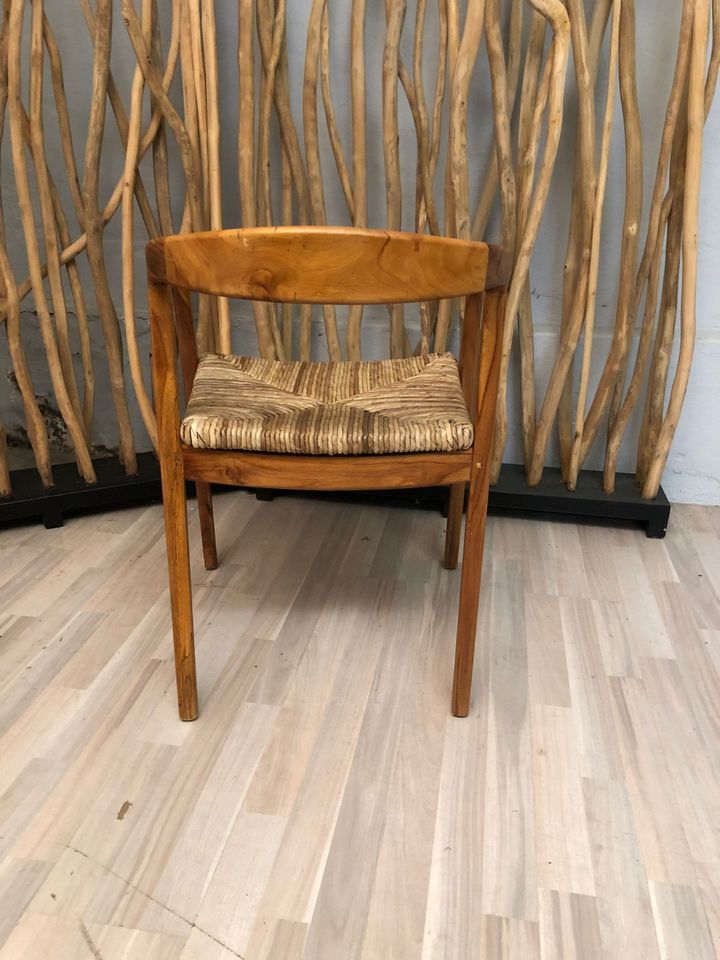 6x Stuhl aus Teak, Sitzgeflecht, Handarbeit // Art.44 in Hiddenhausen