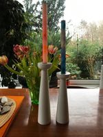 2 Design Kerzenhalter Kerzenleuchter Holz Weiß Dänisch Altona - Hamburg Bahrenfeld Vorschau