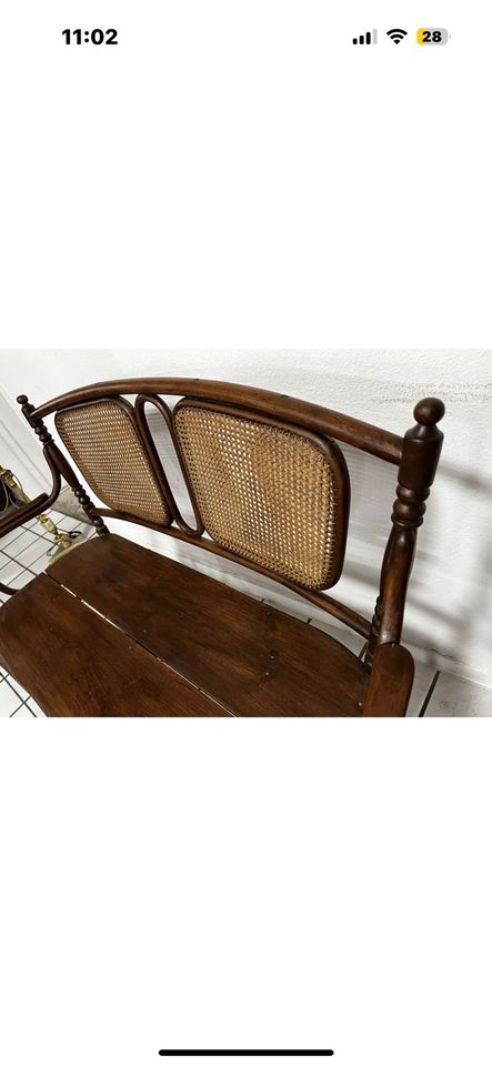 Original Thonet Bank  Sofa Holz Bugholz Geflecht Holz um 1890! in Rodenberg