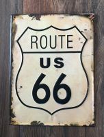 Blechschild ROUTE 66 Schild Metallschild Biker retro shabby Niedersachsen - Wiesmoor Vorschau