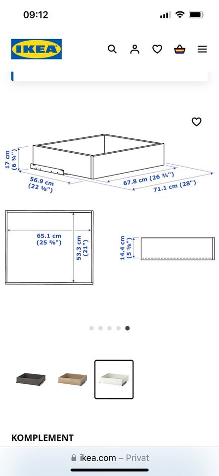 Ikea Komplement Schublade weiß, neu OVP in Starnberg