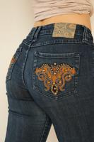 Dunkelgraue vintage Jeans mit bestickten Taschen und Steinchen Baden-Württemberg - Konstanz Vorschau