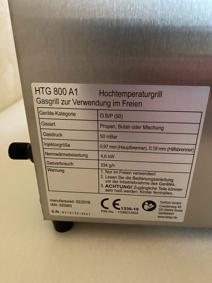 Hochtemperaturgrill Gasgrill HTG 800 A1 in Bohmte