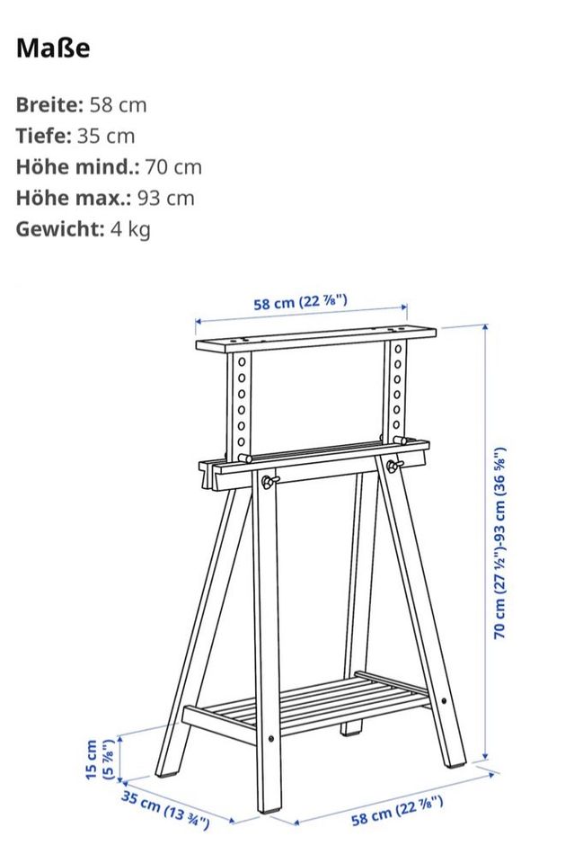 ikea Schreibtisch höhenverstellbar in Mindelheim