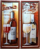 Wein Bilder mit Rahmen, 2 Stück, H x B 84cm x 34cm Nordrhein-Westfalen - Kamp-Lintfort Vorschau