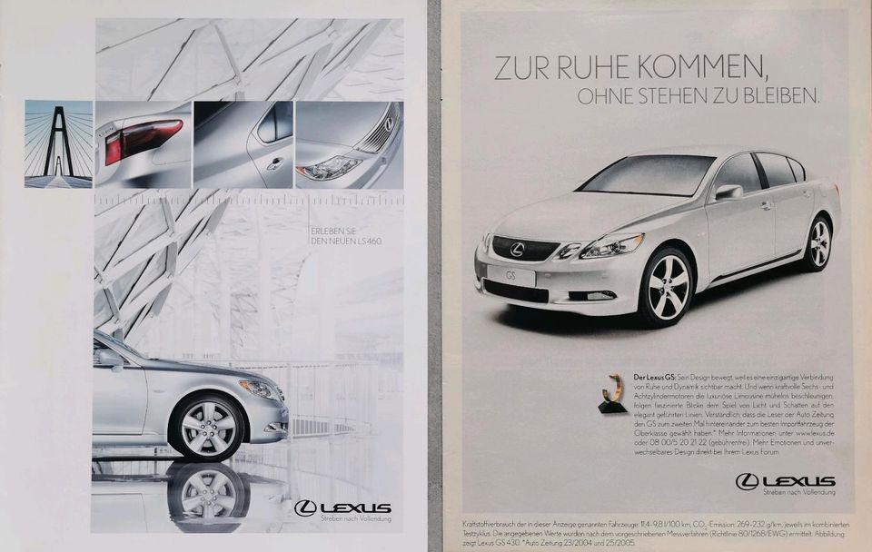 Lexus Reklame Werbung Berichte SC 430 RX 300 IS 200 GS 300 in Hanau