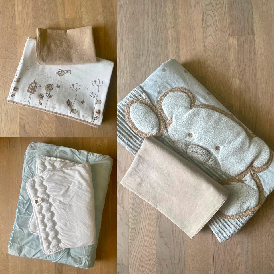 Baby-/Kleinkind-Bettwäsche-Set neutral 100 x 135 und 40 x 60 cm in Türkheim