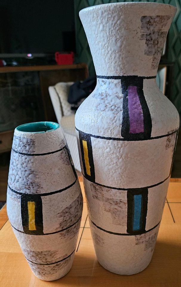 SUCHE Vase Bay Keramik Bodenvase bunt west germany 50er 60er vint in Herne