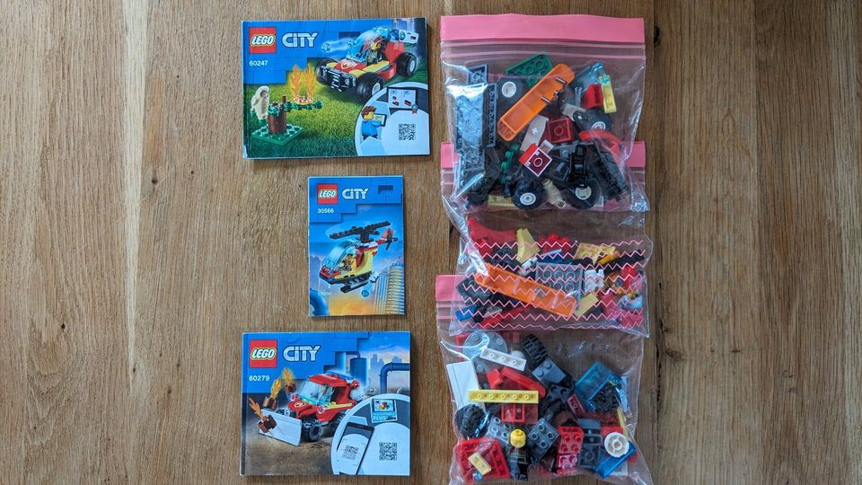 Lego City 30566+60247+60279 Feuerwehr, Hubschrauber, Waldbrand in Berlin