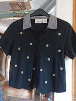 Vintage Shirt schwarz mit kleine Margeriten Lemon Grass Gr. 38/40 Kiel - Wellsee-Kronsburg-Rönne Vorschau