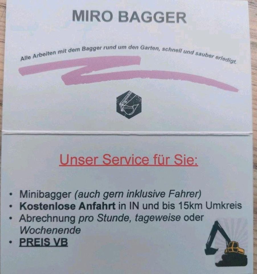 Minibagger arbeiten in Ingolstadt