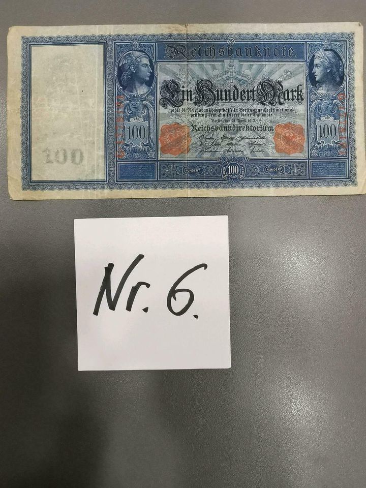 6 Stück Original Reichsbanknoten 20, 50, 100 Mark Sammeln Rarität in Dresden